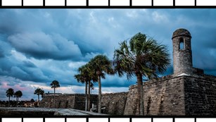 image of castillo de san marcos with film type frame
