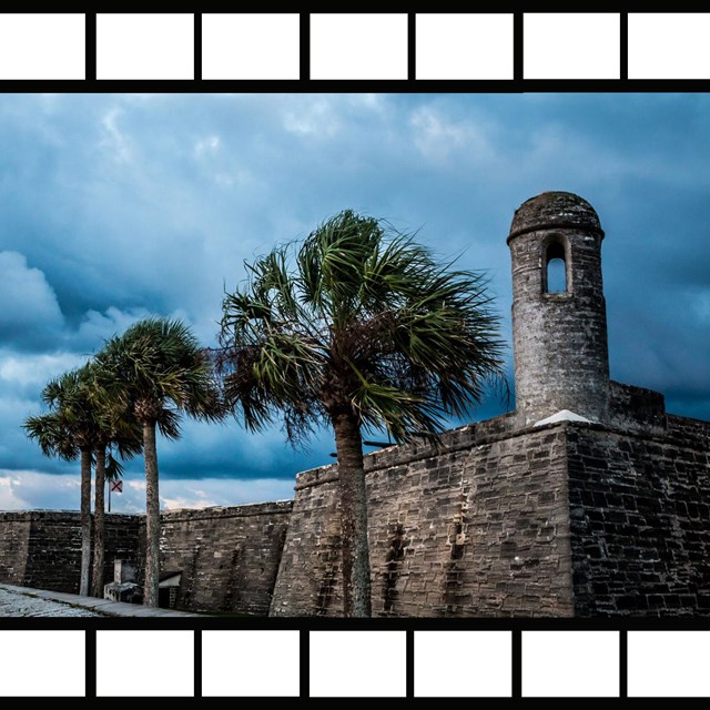 image of castillo de san marcos with film type frame