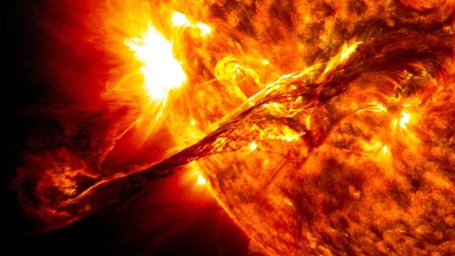 Close up of a solar flare