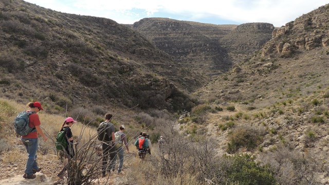 Hikers in Rattlesnake Canyon