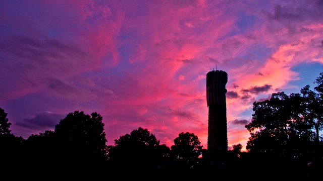 Sunset over the Wilder Brigade Monument
