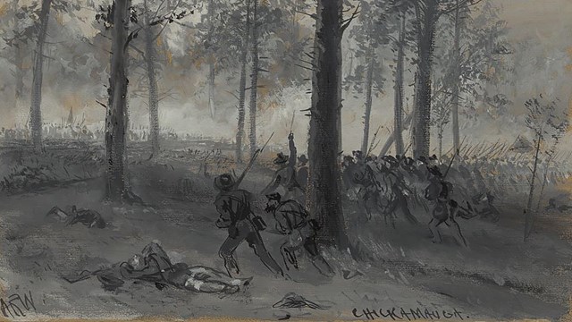 Drawing of the Battle of Chickamauga