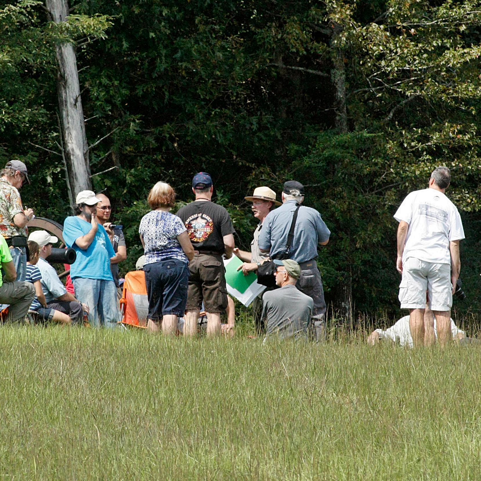 park historian addressing a crowd