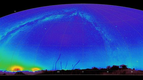 Colorful image of night sky imaging showing low light pollution.