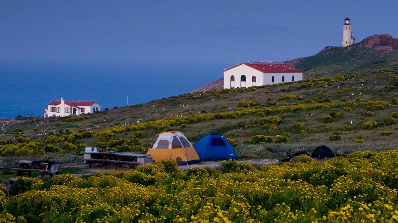 Anacapa Island lighthouse and coastline, Channel Islands National Park