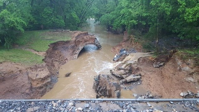 Water erosion at Culvert 82.