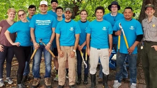 Volunteers and Park Rangers after a Canal cleanup event.