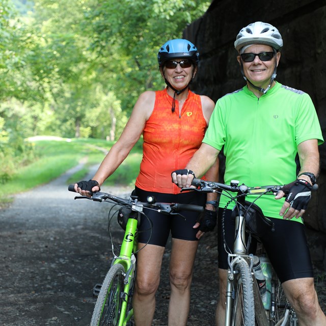 Cyclist on towpath