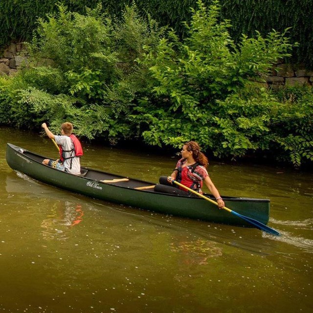 Kayakers in canal