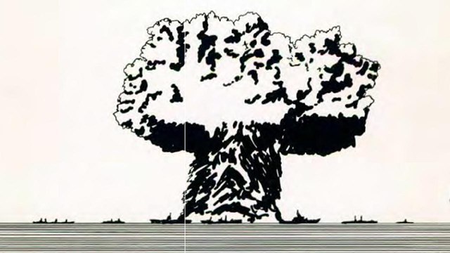 Document cover with mushroom cloud drawing