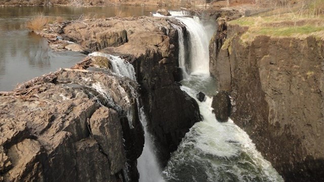 A waterfall