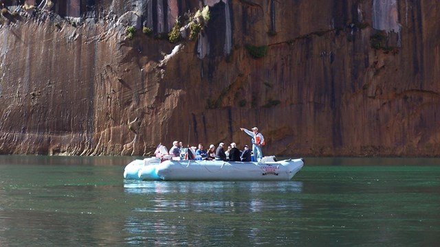 People rafting on a river