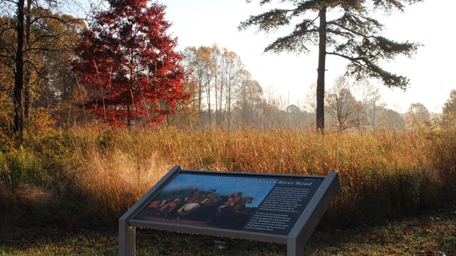 Wayside exhibit in fall
