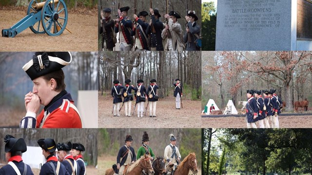 Multiple images show past reenactments. 