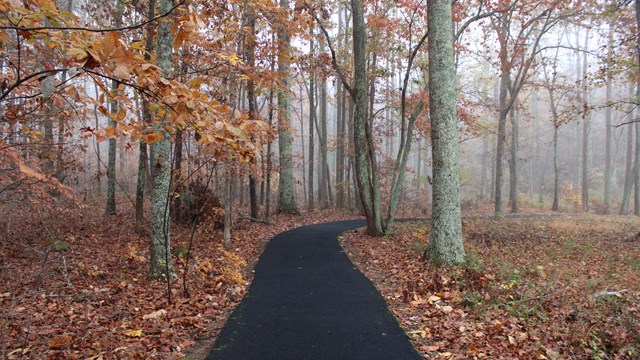 View of Battlefield trail in fall. 
