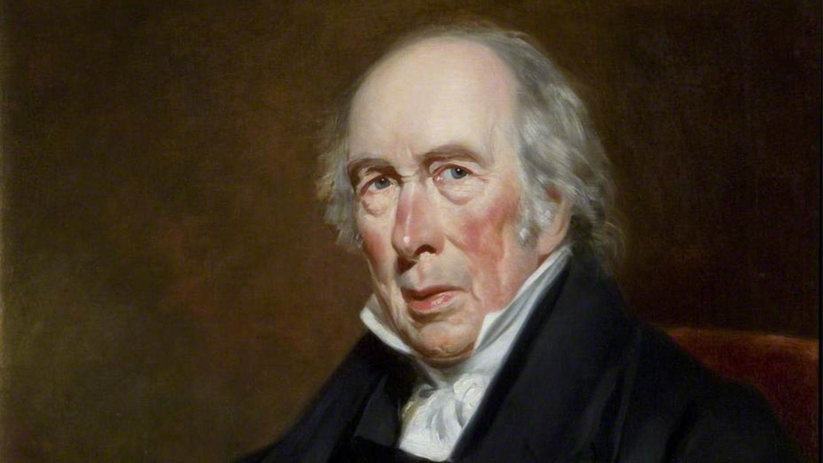 Oil painting portrait of Alexander Chesney seated in the foreground.