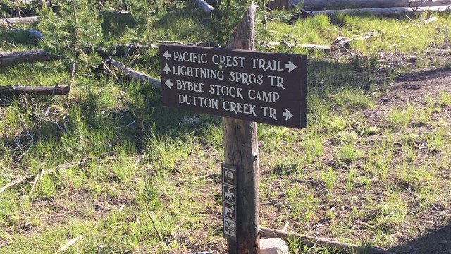trail and campground directional sign