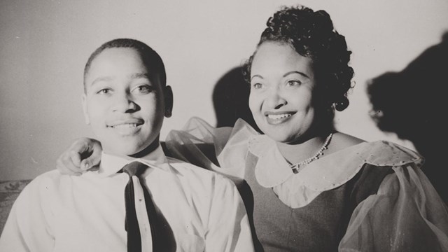 Historical photo of Emmett Till and Mamie Till-Mobley