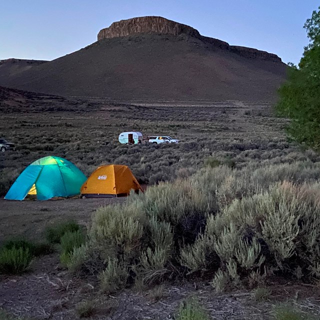 Elk Creek campground just before night falls