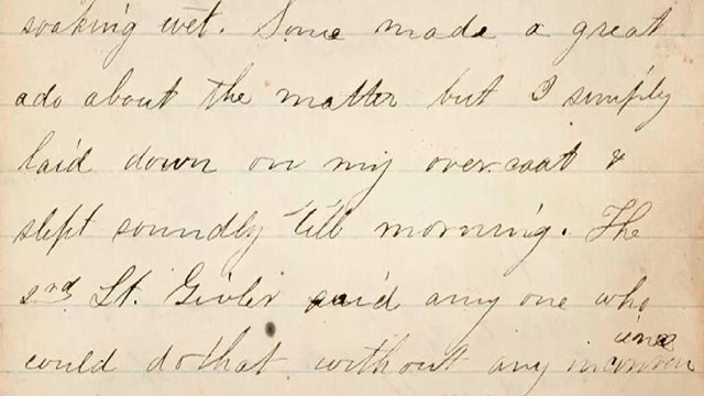 A close-up of soldier's letter from Fort Marcy. 
