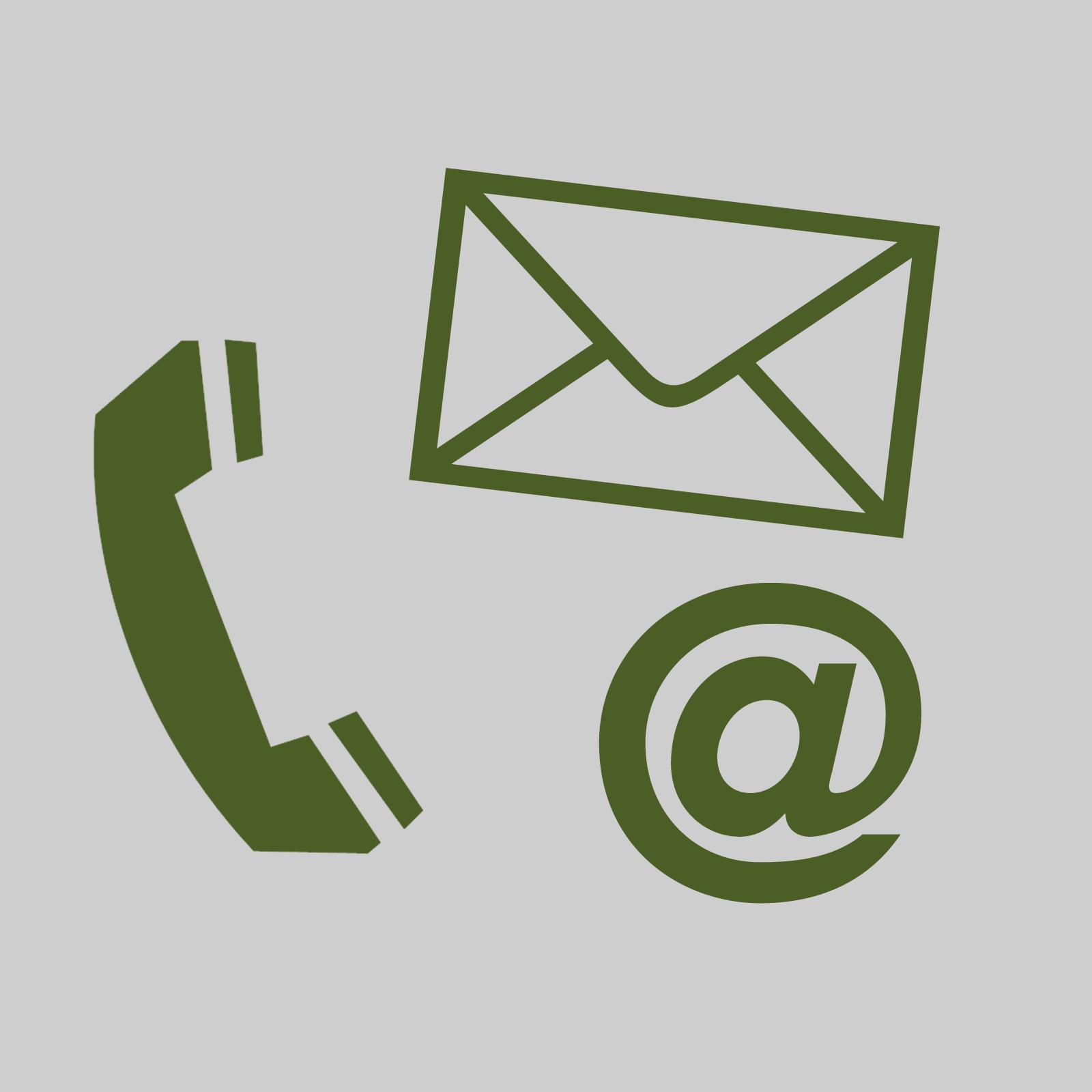 Phone, mail, and email icons