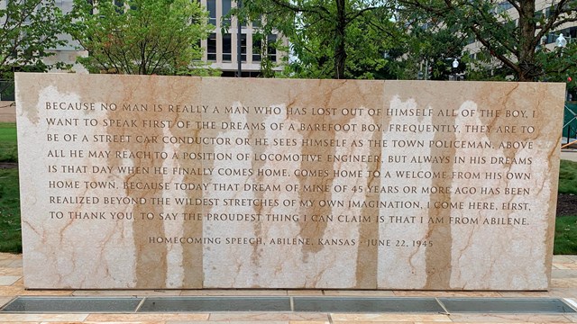 Image of engraved quotation at Eisenhower Memorial
