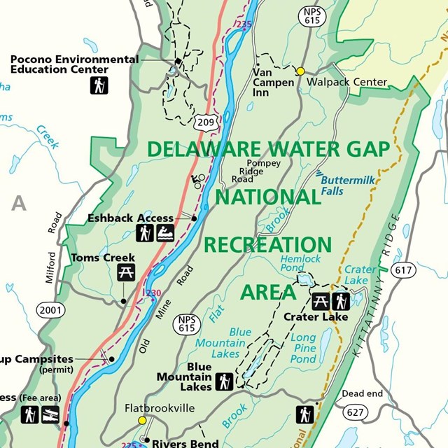 A map of the Delaware Water Gap