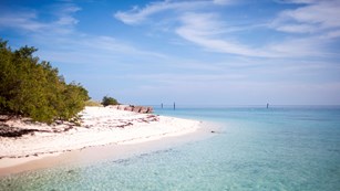 A view of the beach on Garden Key
