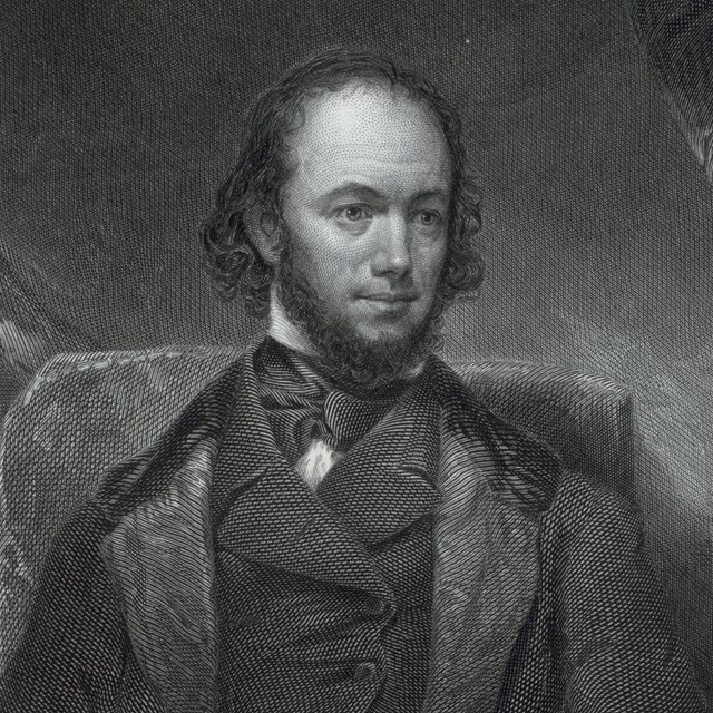 Black and white engraved portrait of Rufus Griswold. 