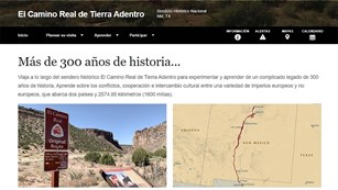A website homepage with pictures and Spanish descriptions.