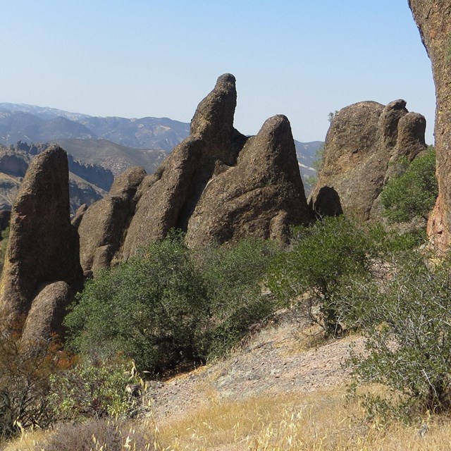 photo of rock spires and fins.