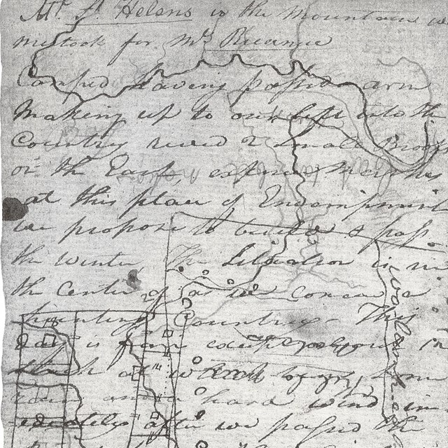 Una página del diario del Capitán Lewis. 