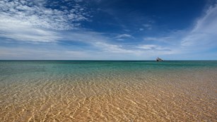 Looking out at Lake Michigan to the Morazan shipwreck