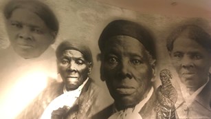 A collage of photographs of Harriet Tubman throughout her adult life