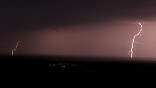 Lightning in a dark sky