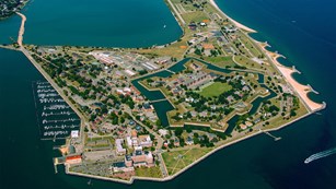 Aerial view of Fort Monroe