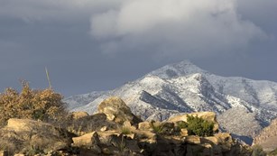 peak of mountain, with snow