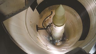 Looking down on underground missile.
