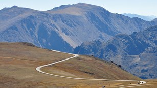 Car driving on mountain road
