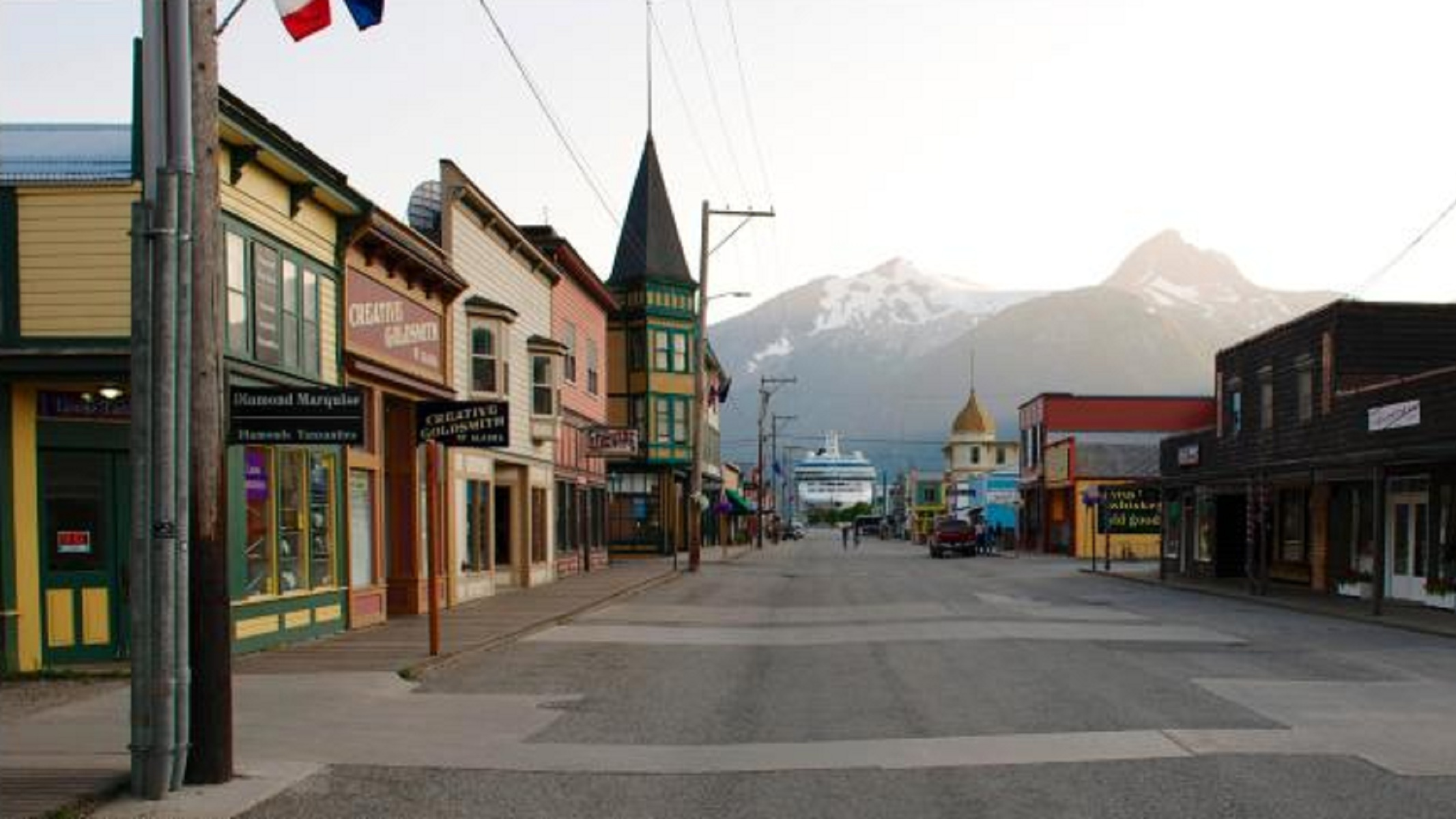 Street view of downtown Skagway, Alaska