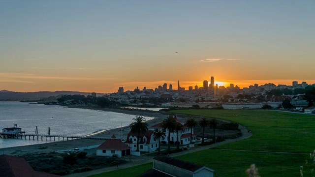 sunset over the city of san francisco