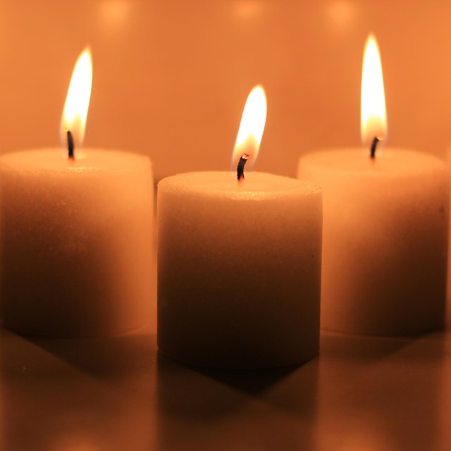 six candles burning