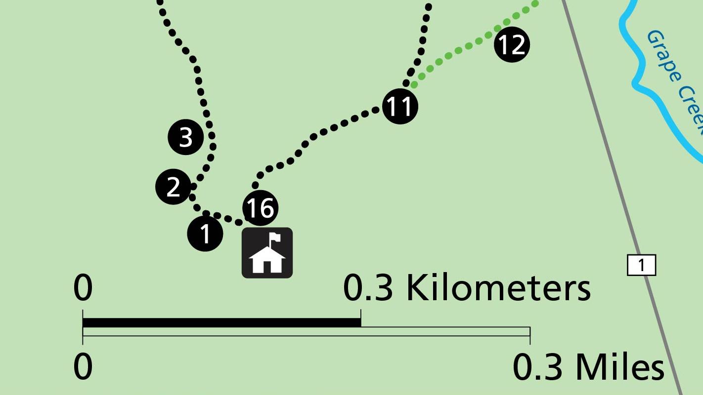Map of the physical locations of the waysides.