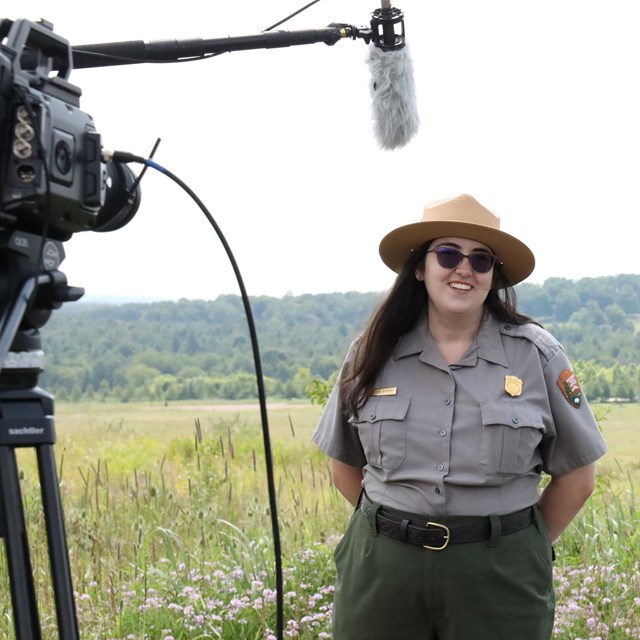 Ranger speaking in front of camera.