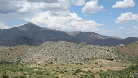 View of Fort Bowie ruins from afar