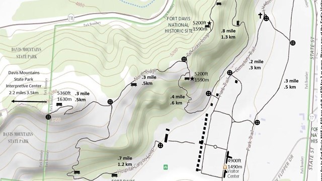A map of a Hiking Trails