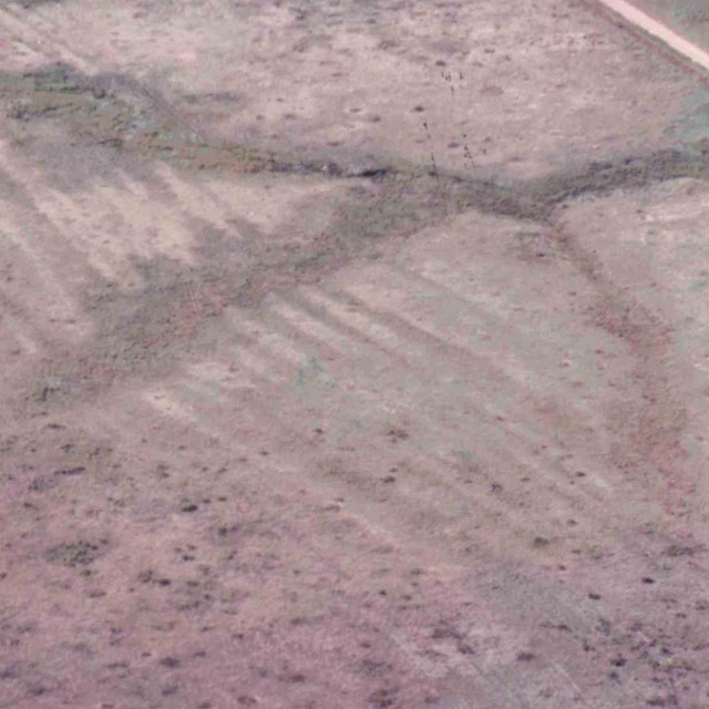 Aerial view of Santa Fe trail ruts.