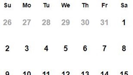A month calendar