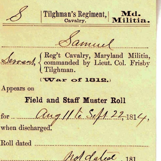 Image of muster roll with Samuel Neale, 1814