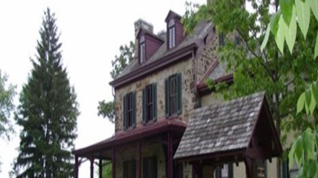 A large stone house.